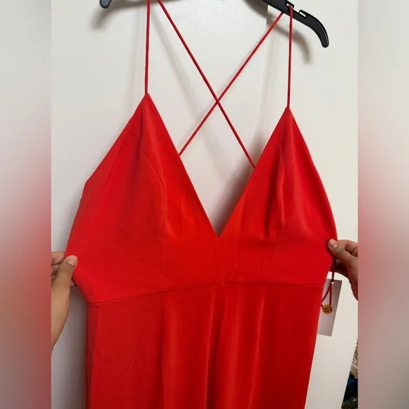 Elegant Red Jumpsuit - Picture 7 of 11